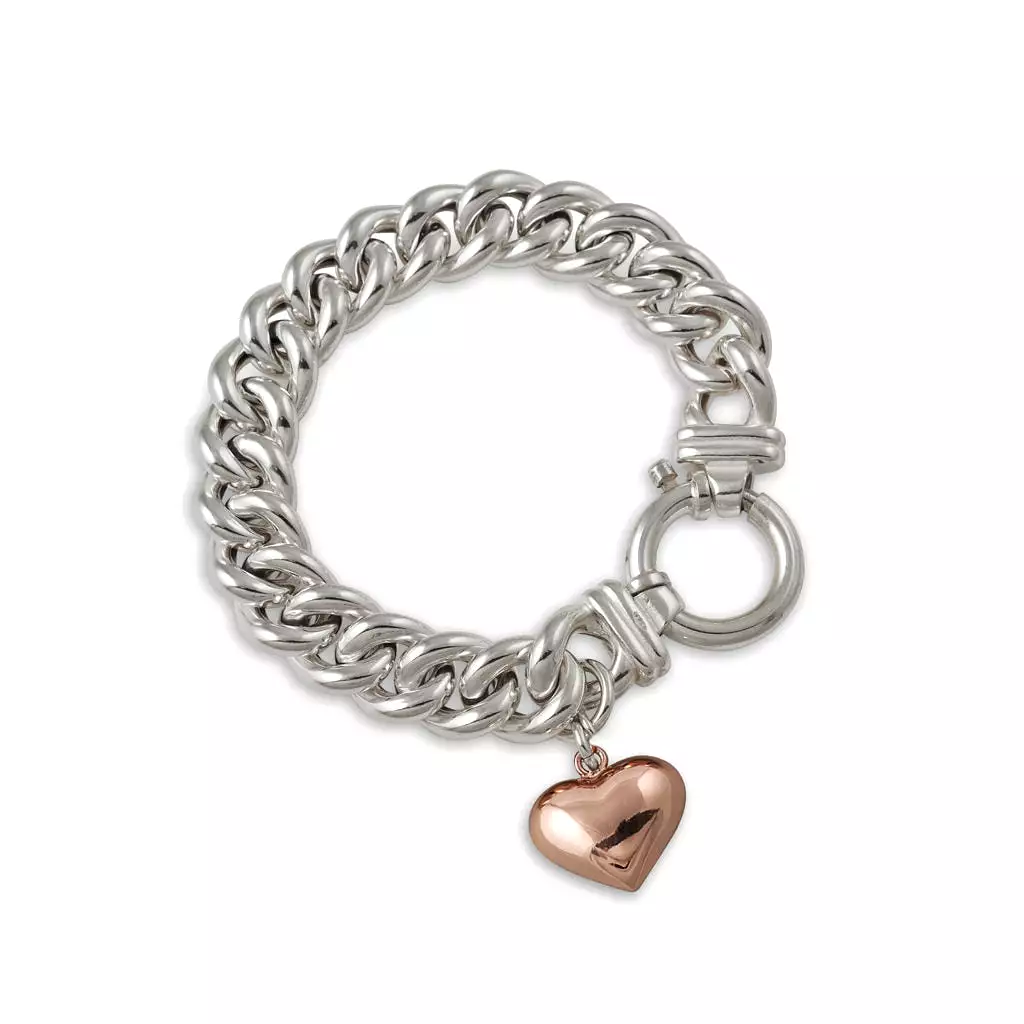 A Von Treskow SMALL MAMA BRACELET WITH ROSE GOLD HEART