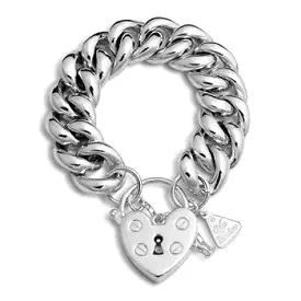 A Von Treskow Sterling Silver Big Mama Padlock Bracelet