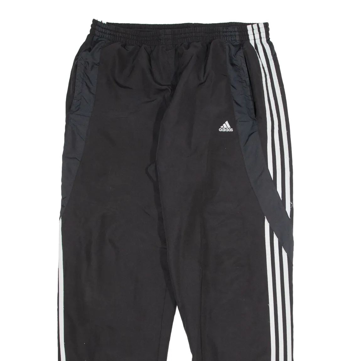 ADIDAS Mesh Linen Mens Joggers Black Tapered XL W38 L32