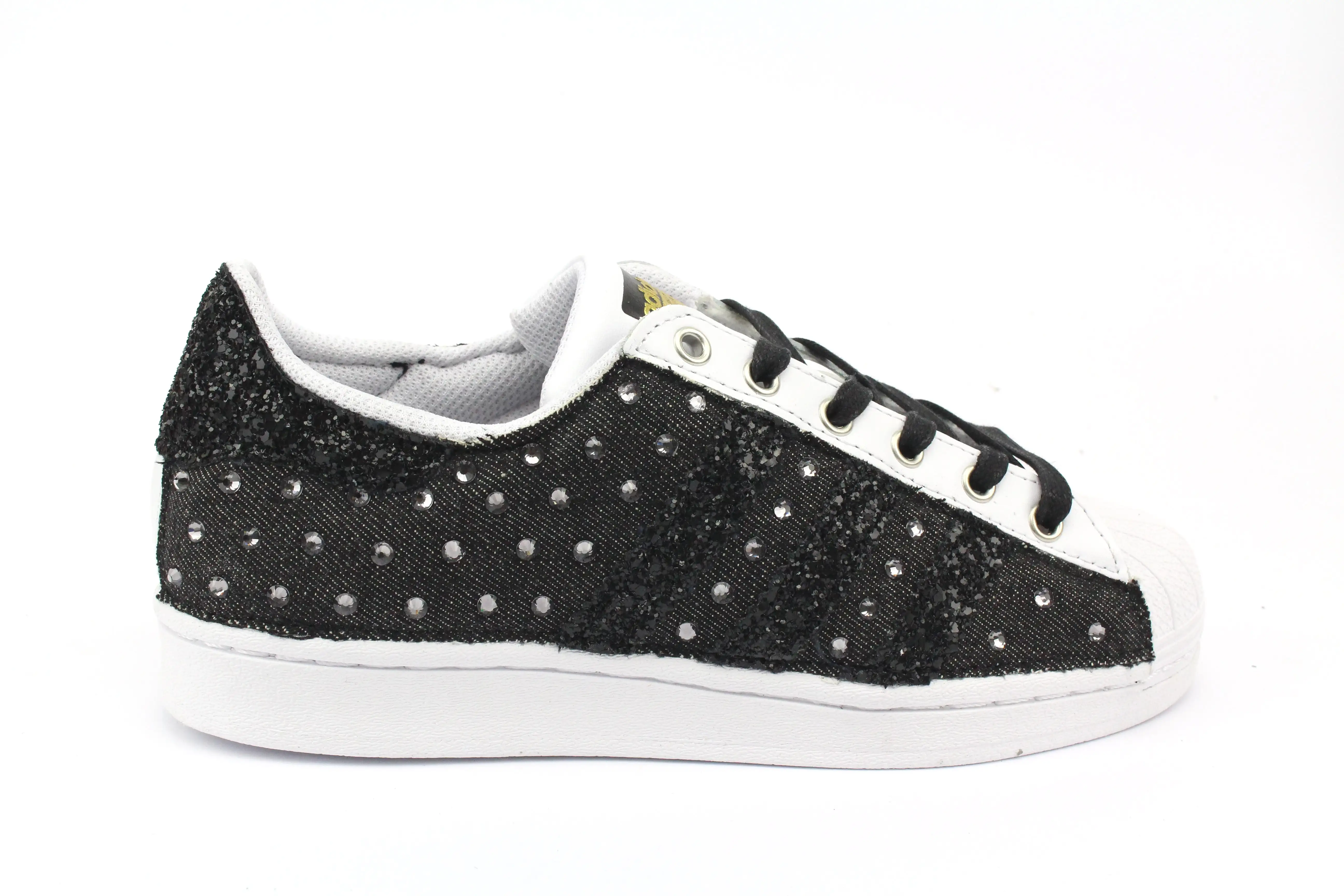 Adidas Superstar Black Jeans & Strass Termo