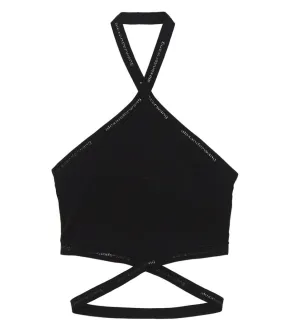 ALEXANDERWANG.TLOGO HALTER TOP IN VISCOSE KNIT