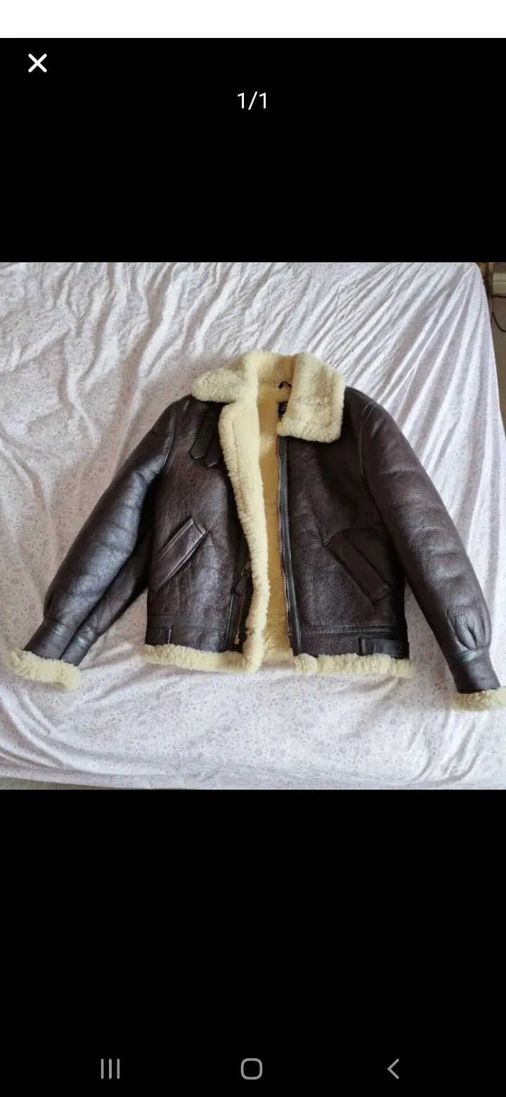 B3 styled spacial leather sherling jackets