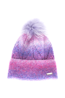 Bari Lynn Ombre Cuff Pom Hat - Purple