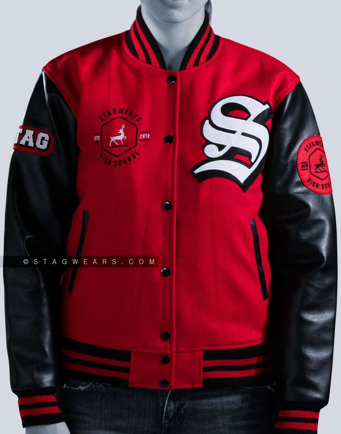 Custom Faux Leather Letterman Jackets | Vinyl Sleeves