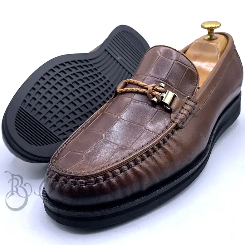 GB cracked leather loafers | Brown