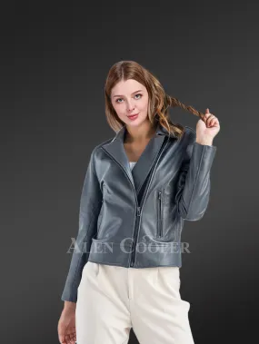 Genuine Leather Jackets in Grey for Tasteful Women