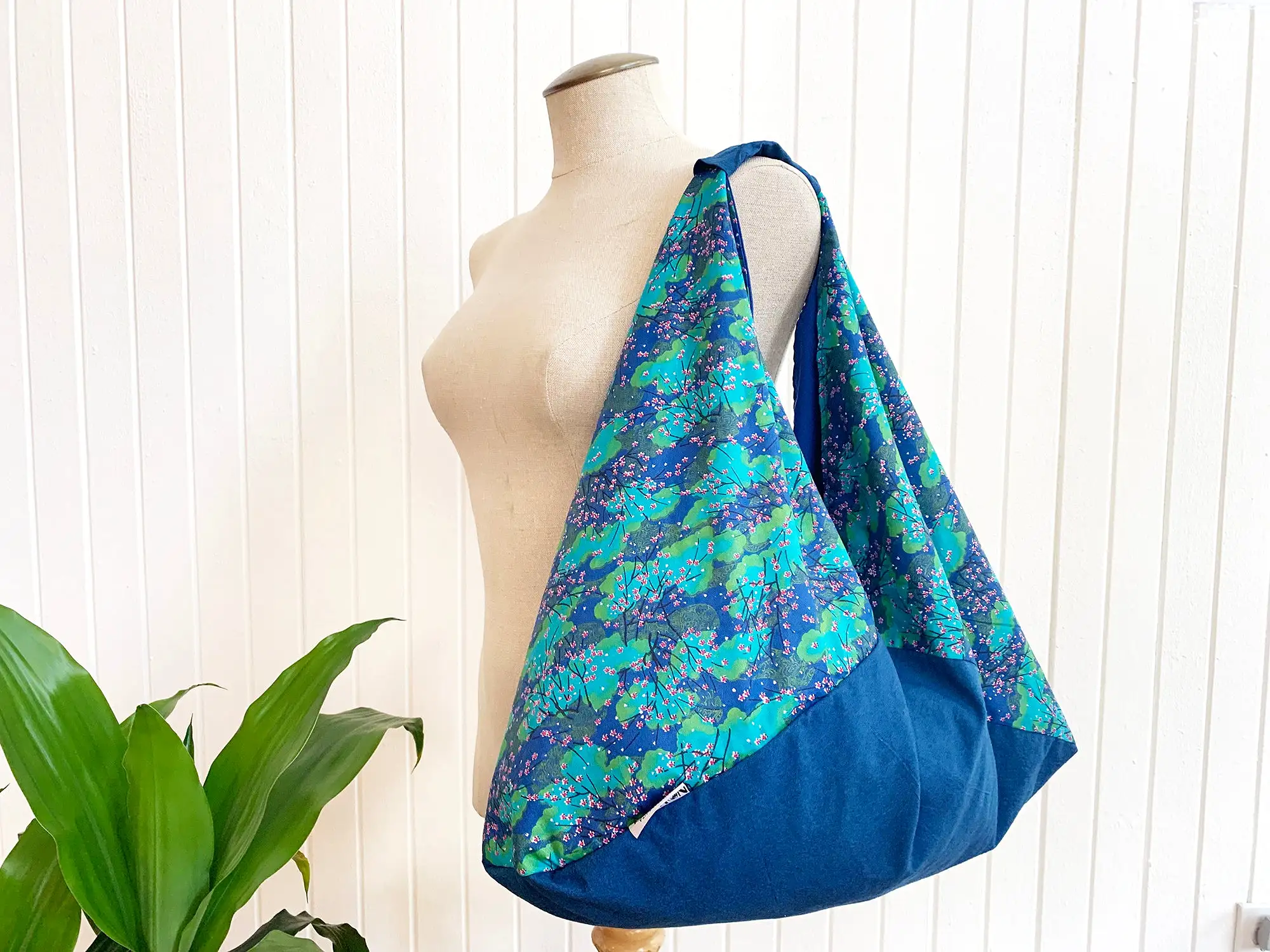 *Handmade* Origami bag | Market bag | Turquoise Floral