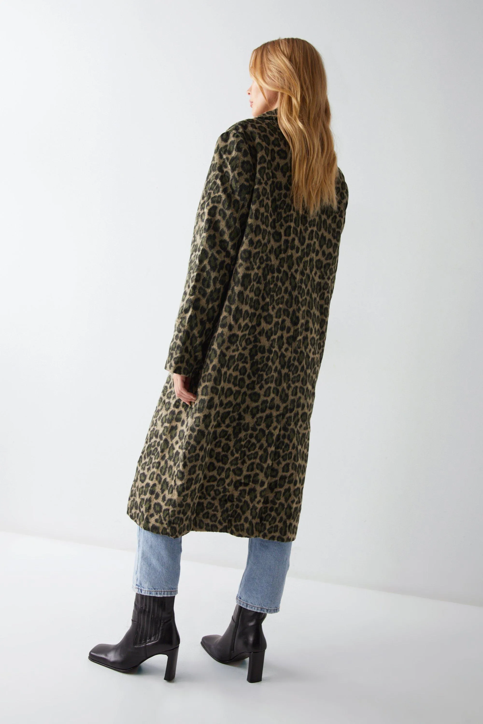 Jackets & Coats | Leopard Print Wool Look Coat | Warehouse