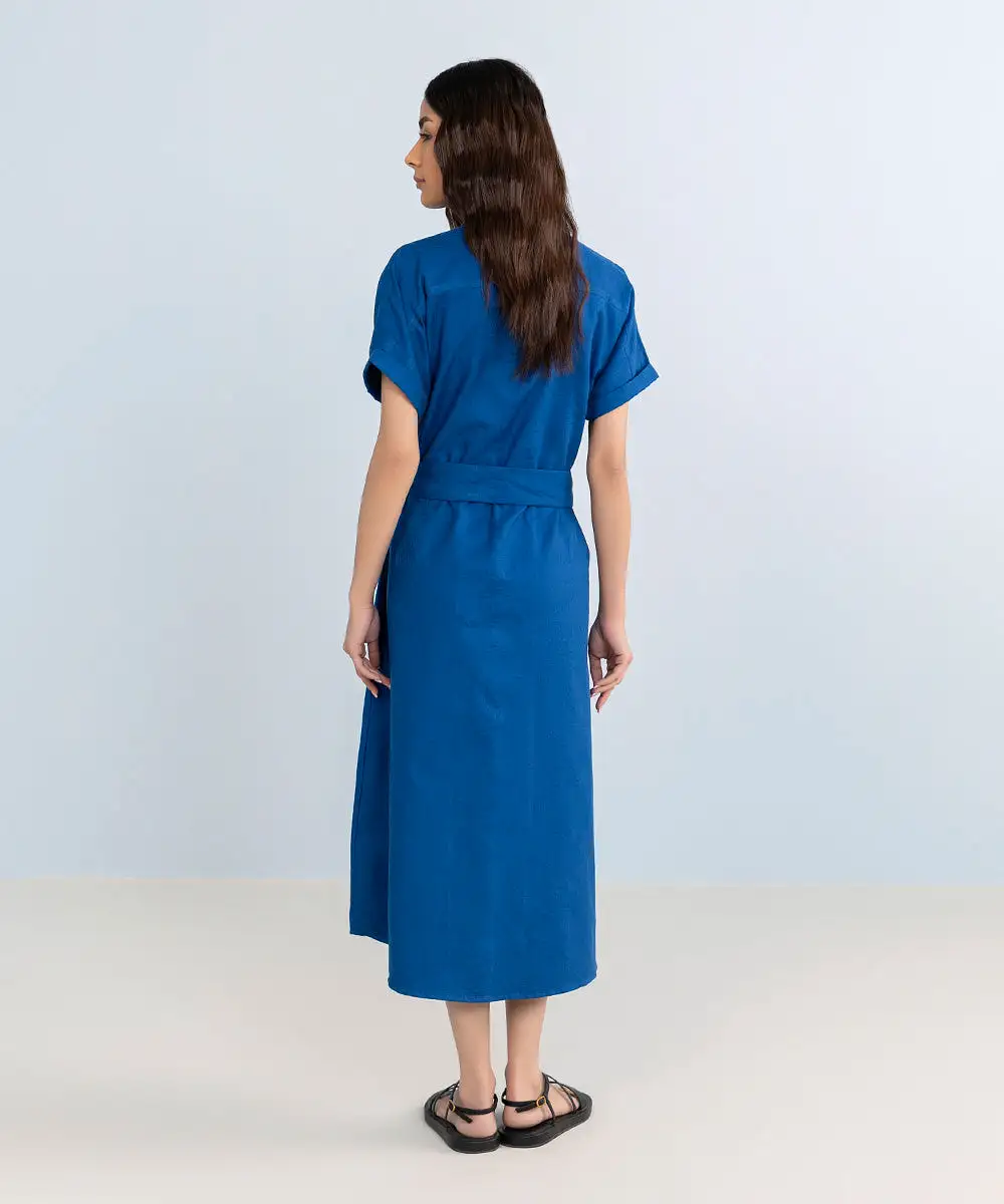 Jacquard Dress With Belt