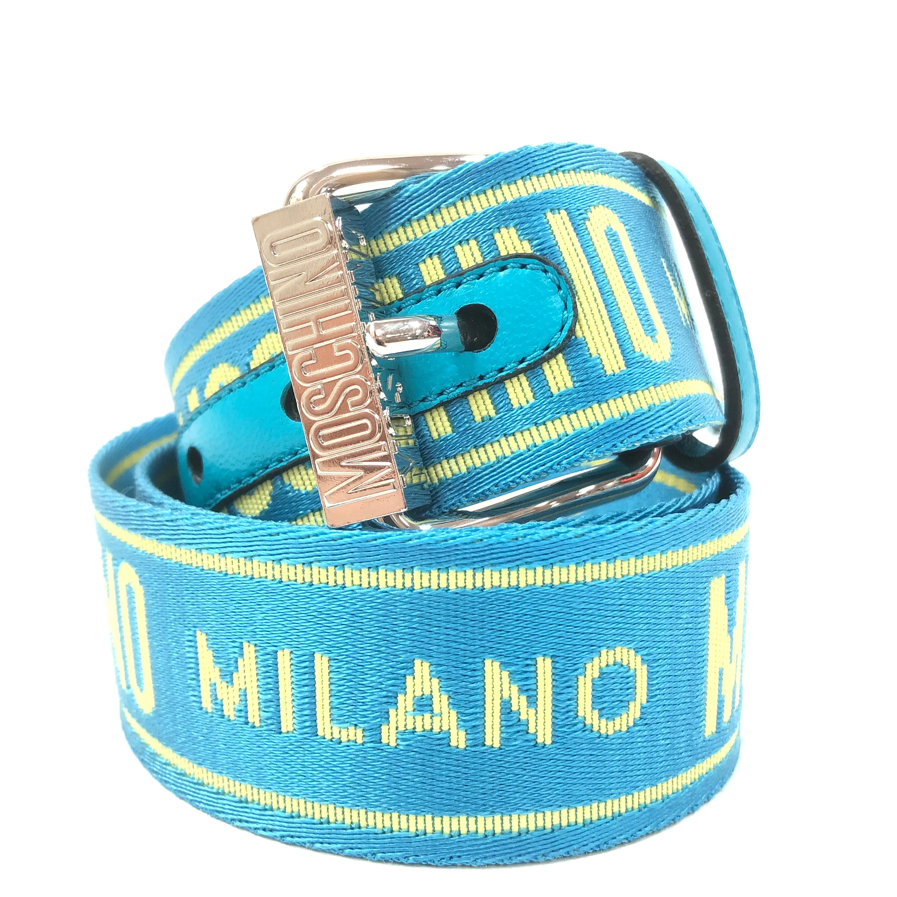 Jacquard Logo Belt (Turquoise/Yellow)