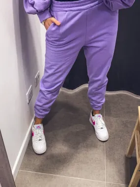 Joggers lilla con fondo elastico