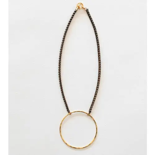 Large Brass Circle Necklace