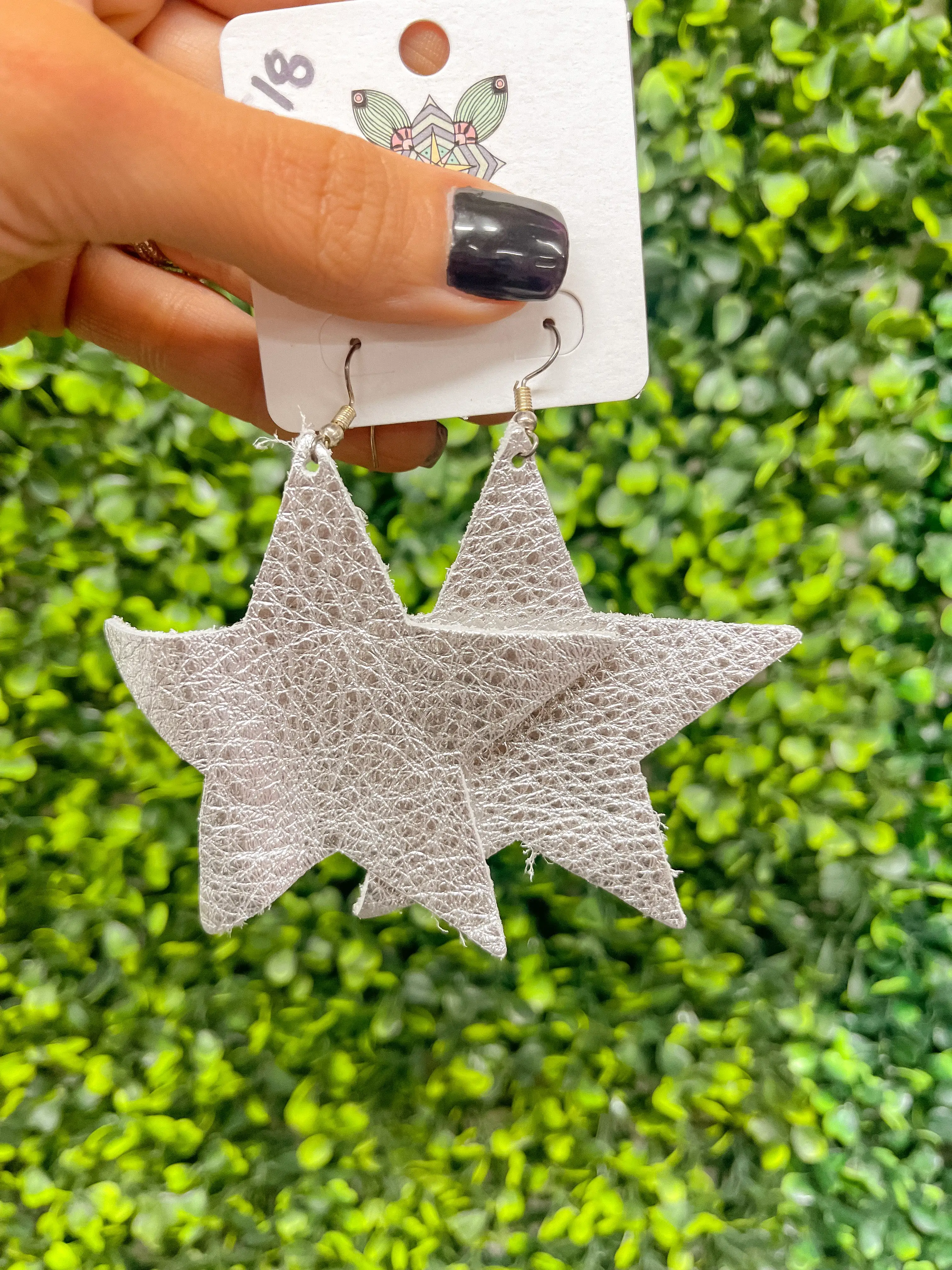 Leather Star Earrings ( 4 Colors )