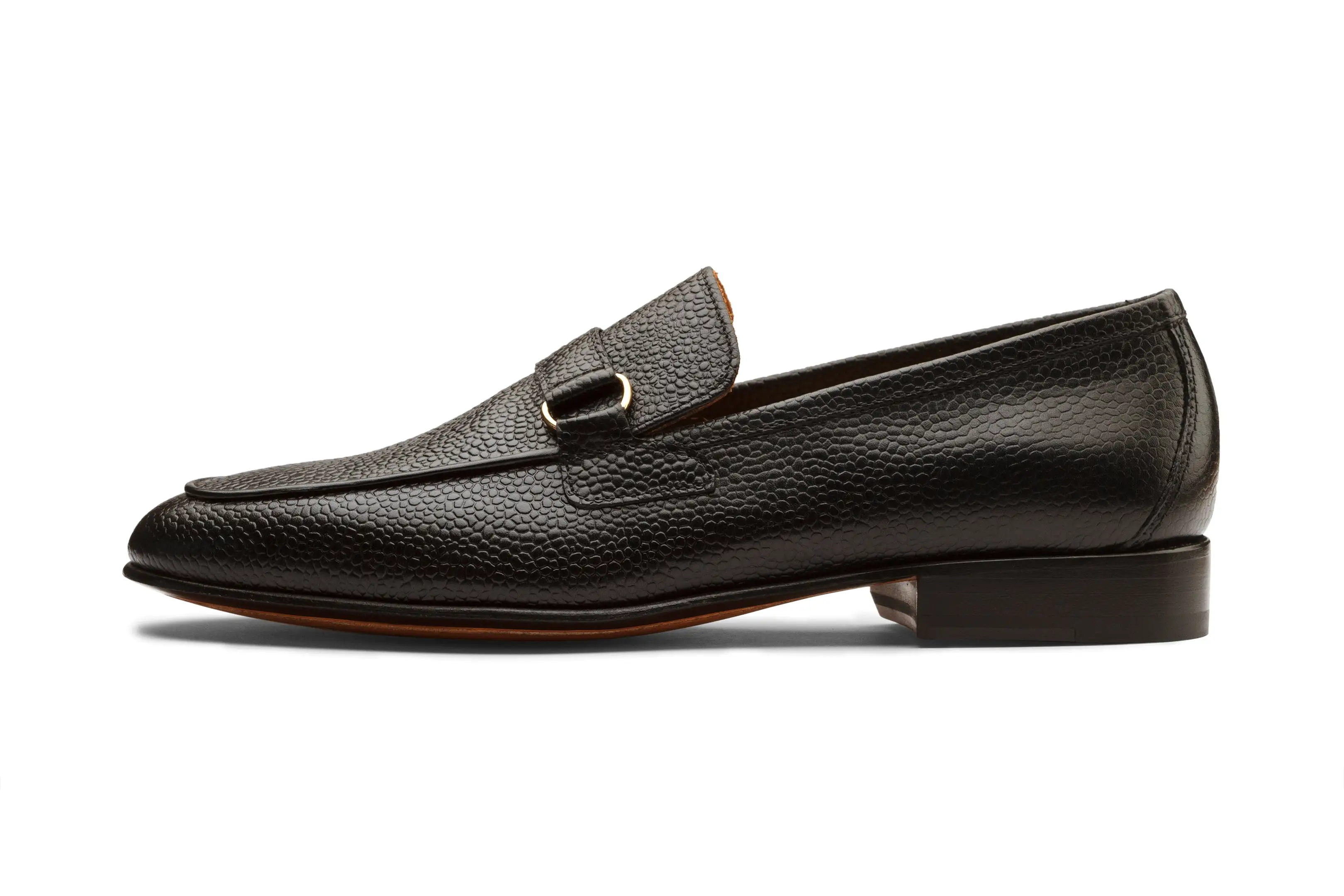 Lorenzo Leather Loafers - Black Grain