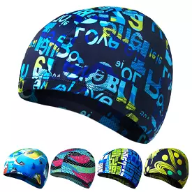 Men Women Cotton Breathable Swimming Cap Oversized Letter Earmuffs Turban Hat