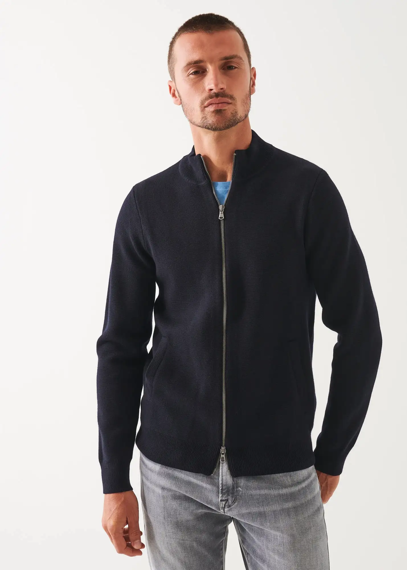 MERINO HALF MILANO ZIP-UP CARDIGAN