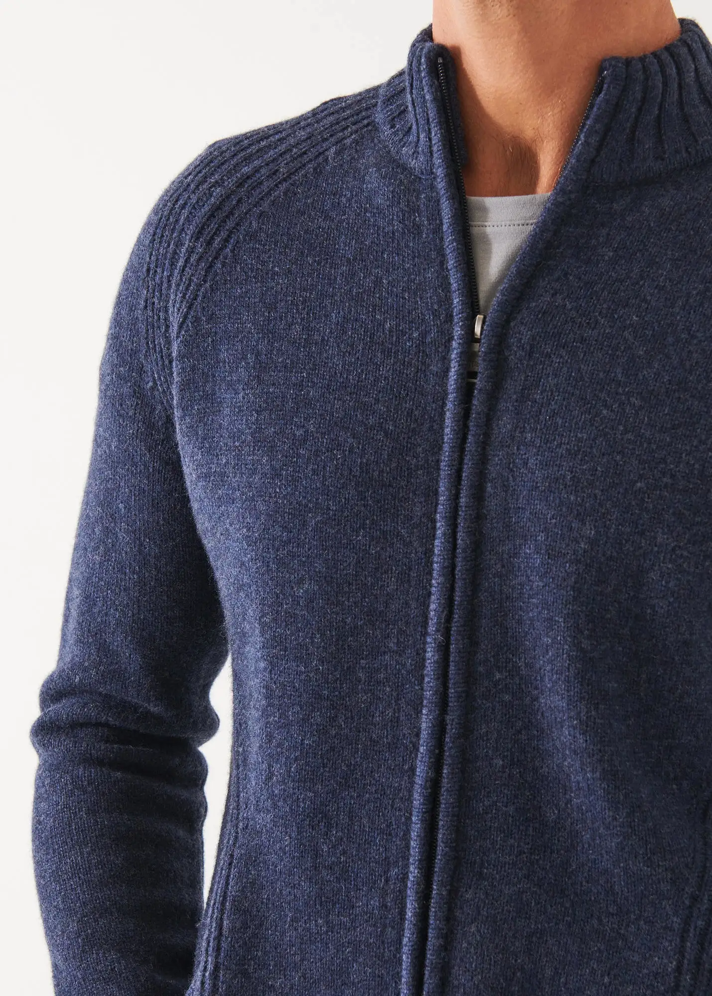 MERINO RAGLAN ZIP CARDIGAN