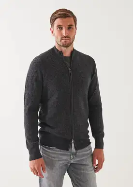 MERINO WAFFLE FULL ZIP CARDIGAN