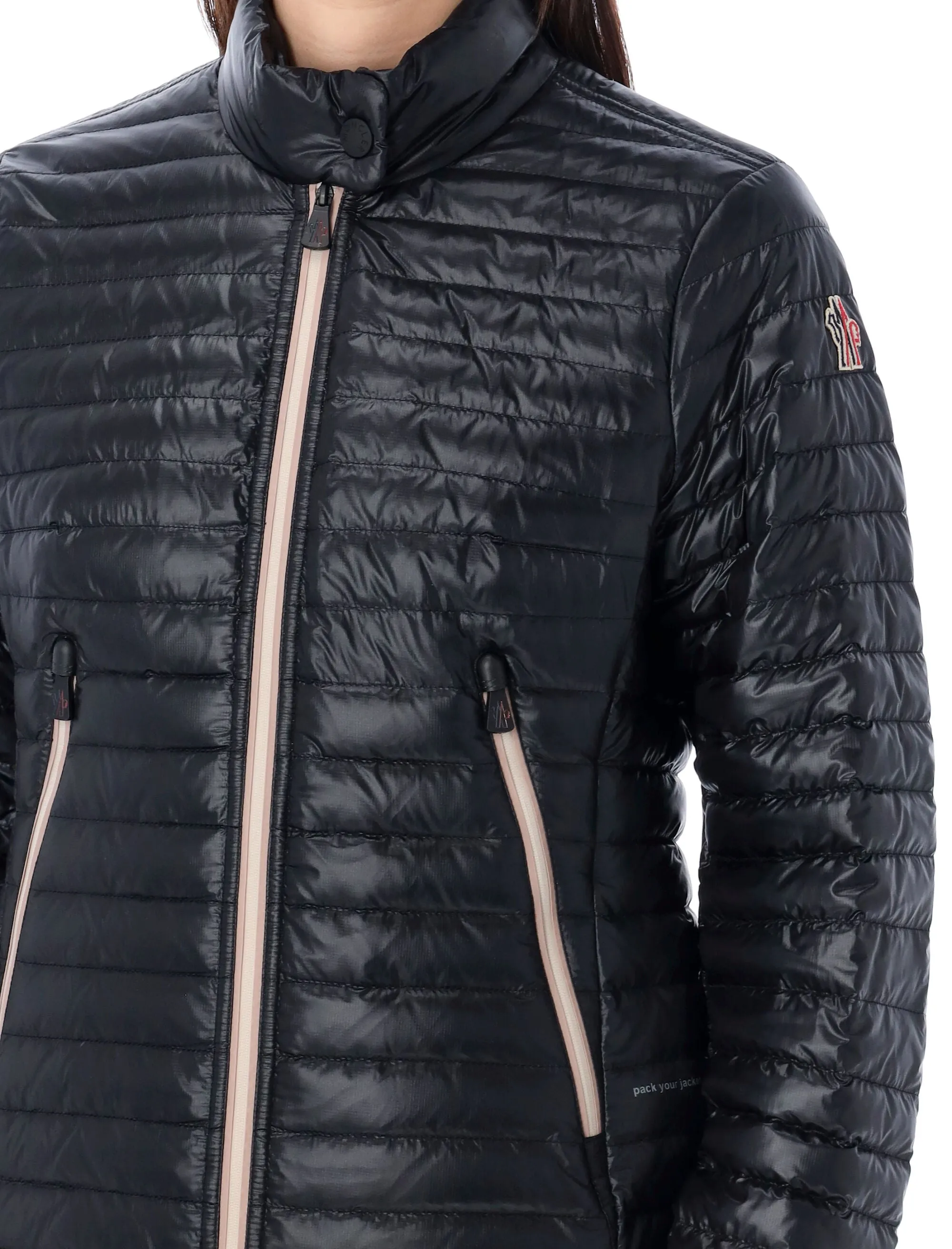 MONCLER GRENOBLE Women's Black Puff Jacket with Down Filling and Zip Closure for SS24