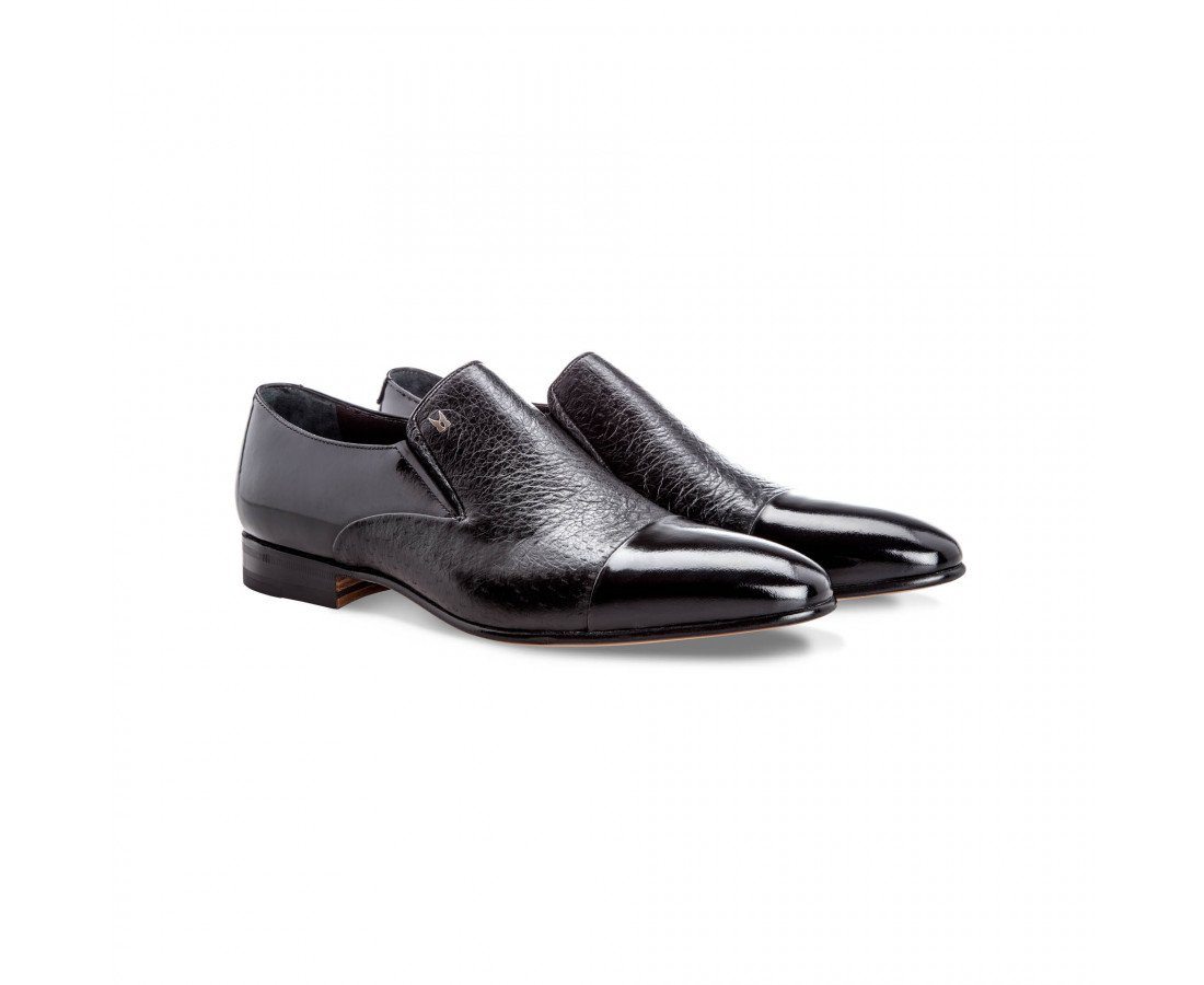 MORESCHI - Metz Calfskin and Peccary leather loafers - Black