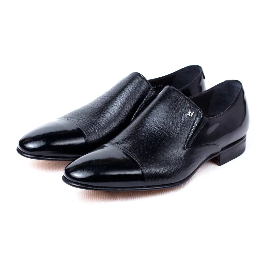 MORESCHI - Metz Calfskin and Peccary leather loafers - Black