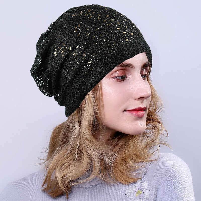 New Knitting Cutout Beanie Hat Breathable Caps