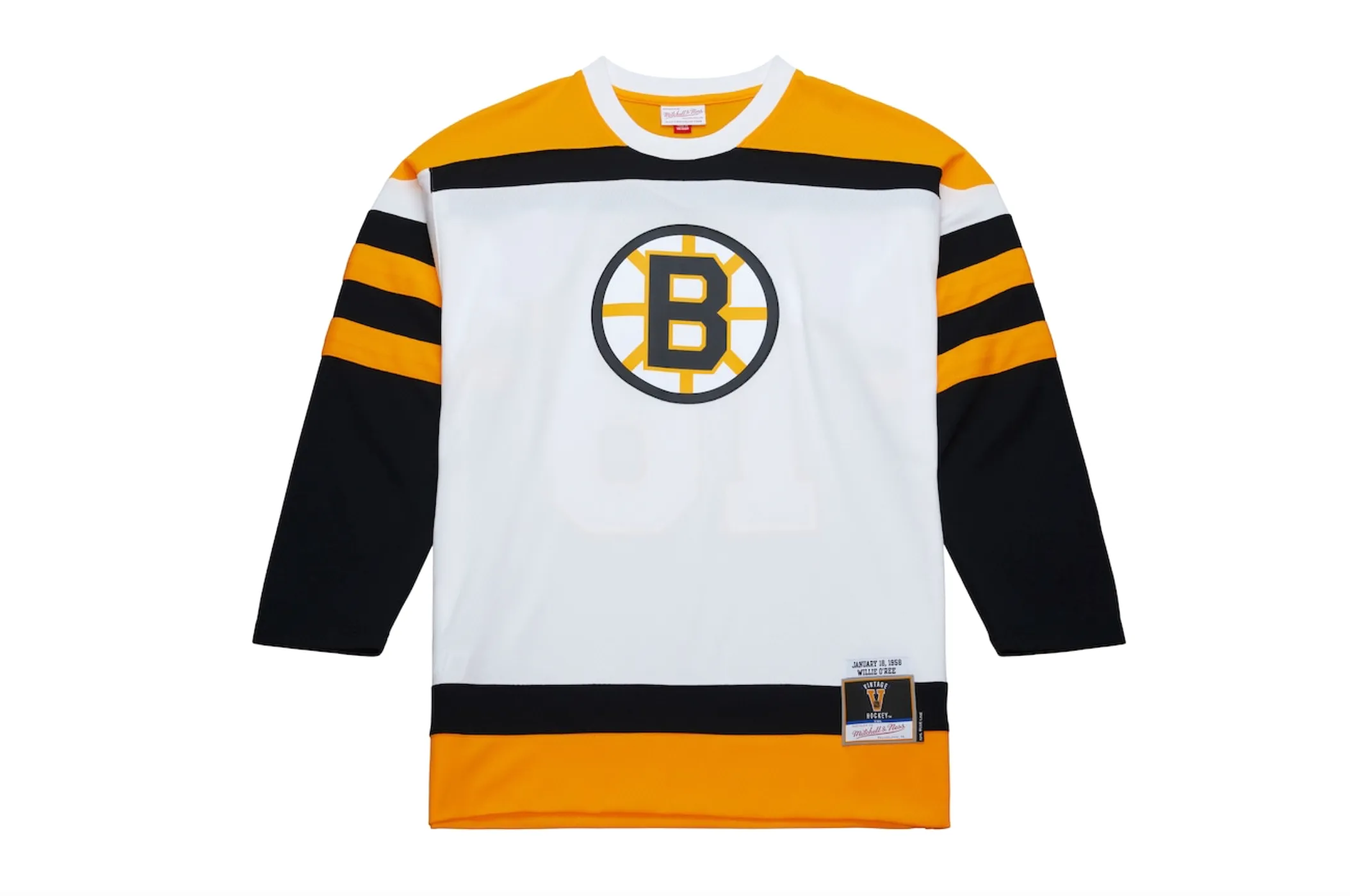 NHL White Jersey Bruins 1958 Willie O'Ree