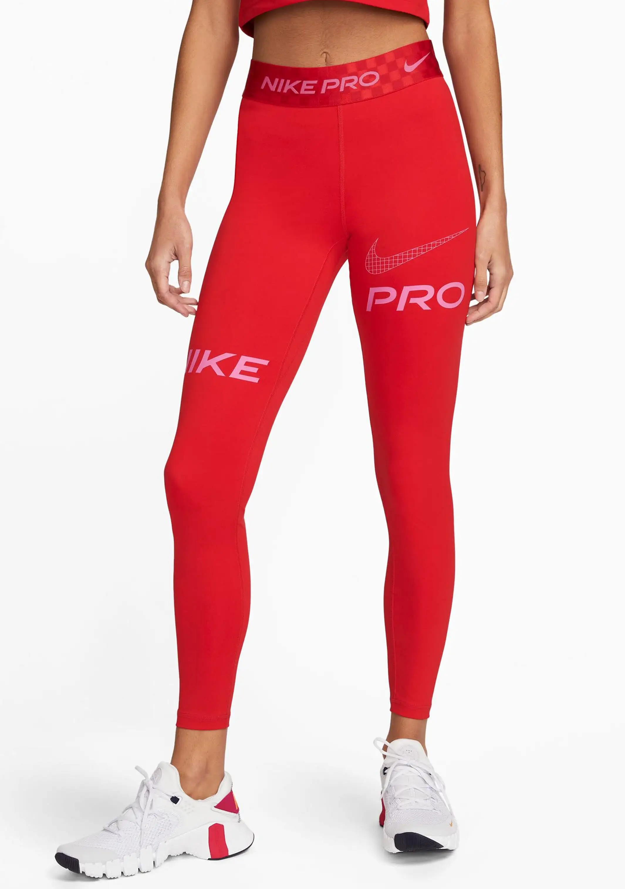 Nike Pro Women's Mid-Rise Full-Length Graphic Training Leggings <BR> DX0080 657