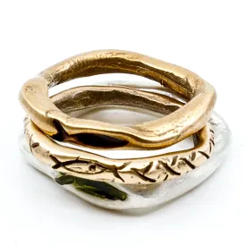 Pesci Che Volano Terno Bronze Rings