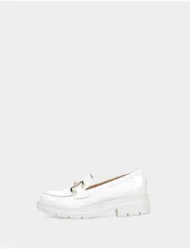 Pitillos Patent Leather Loafer Off White