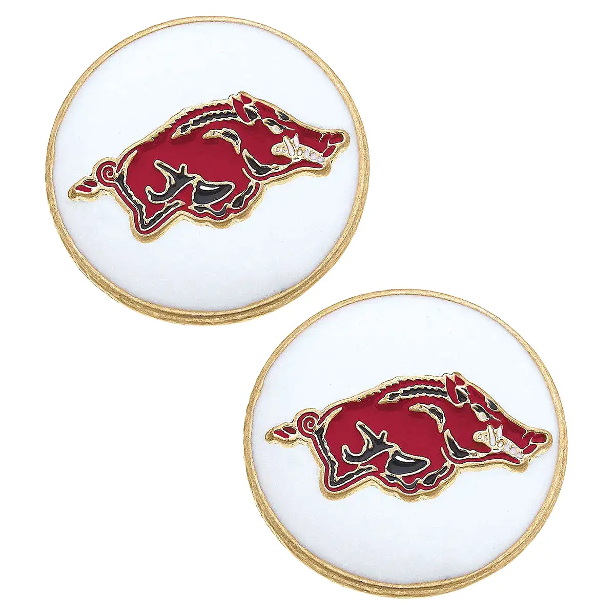 Razorback Jewelry | Arkansas Razorback Disc Stud Earrings