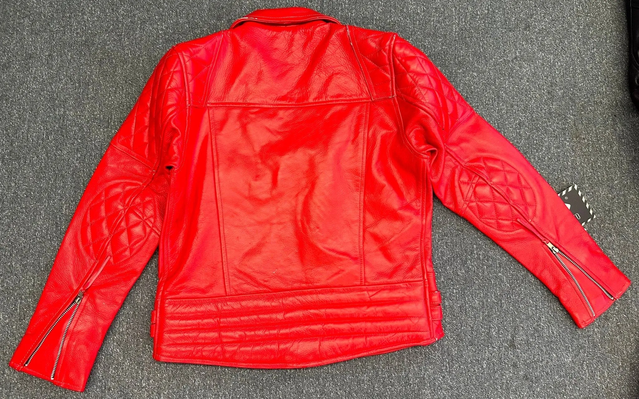 Red Diamond Mens Biker Leather Jackets M