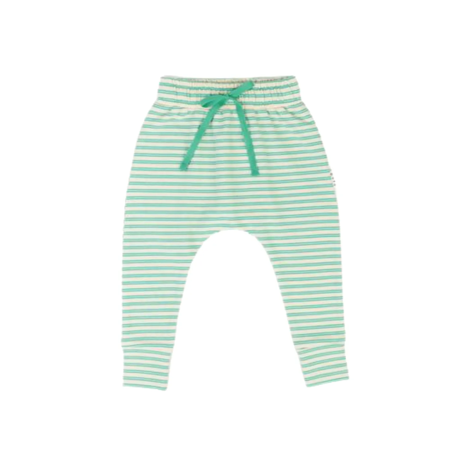 Rib Slim Fit Harem Trackies, Turquoise Stripe