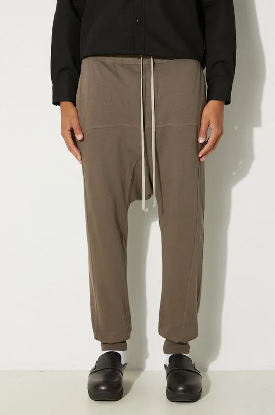 Rick Owens cotton joggers Prisoner Drawstring gray color smooth DU02D2395.RIG