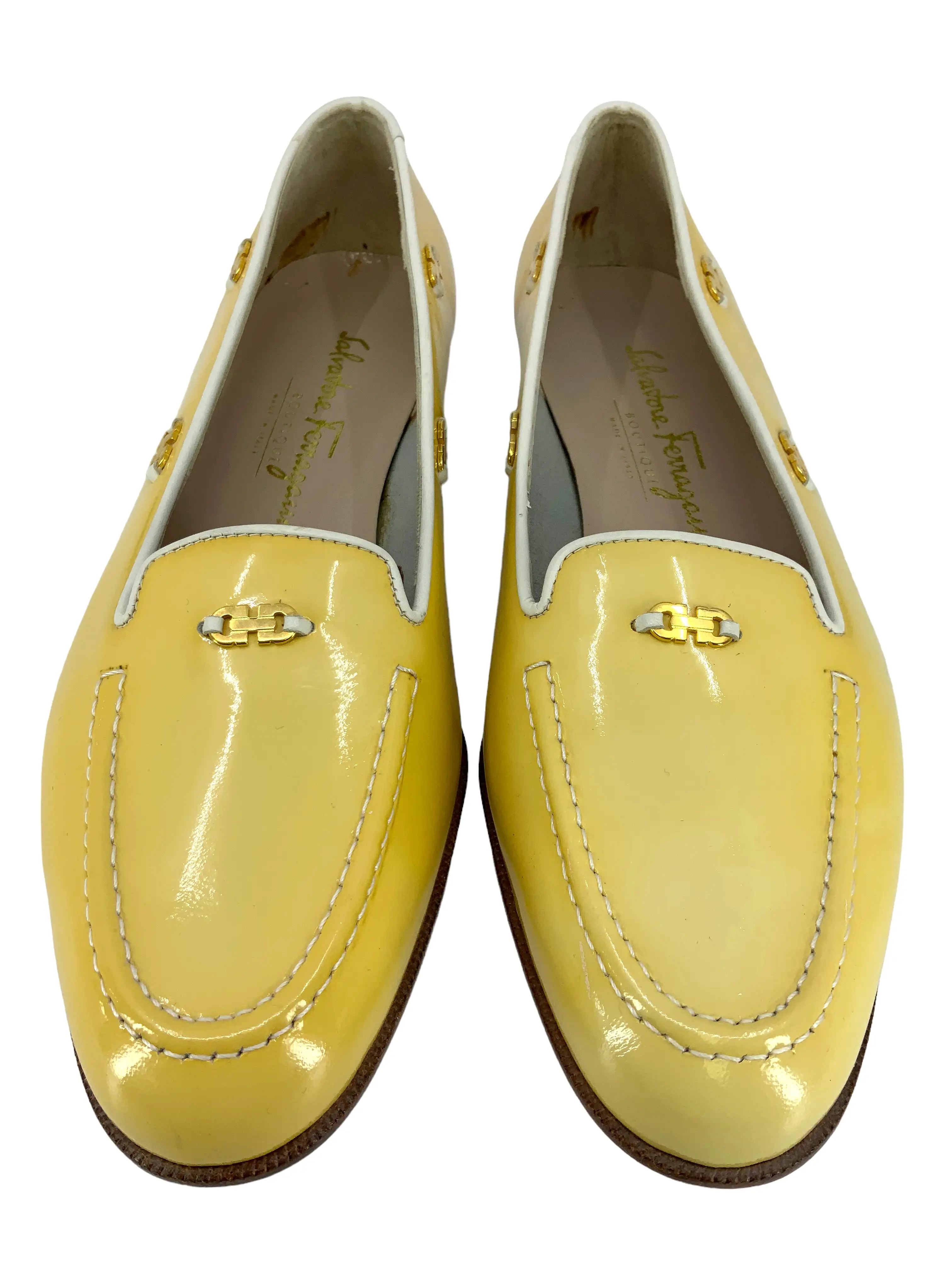 Salvatore Feragamo Patent Leather Loafers Size 7.5