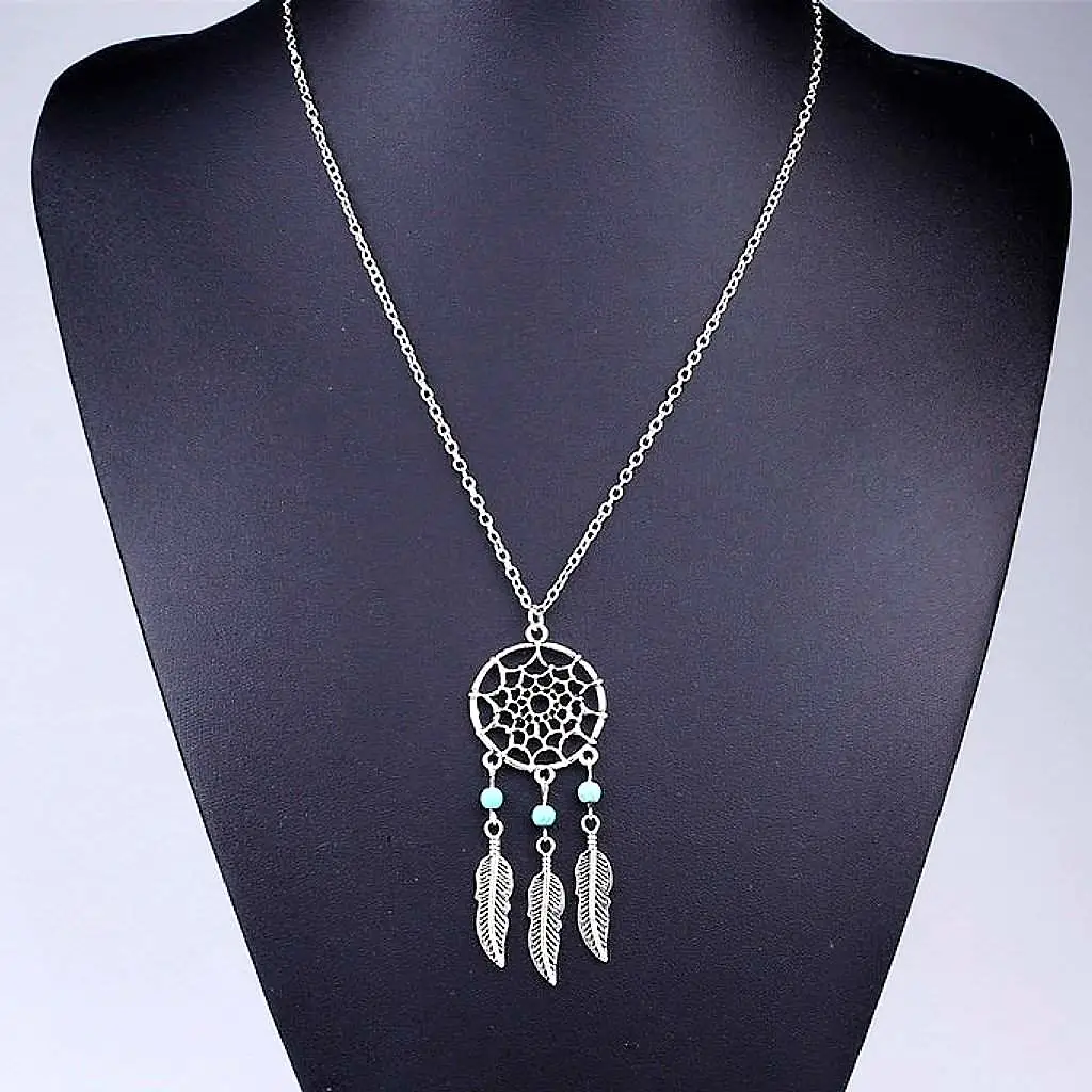 Silver Dream Catcher Necklace