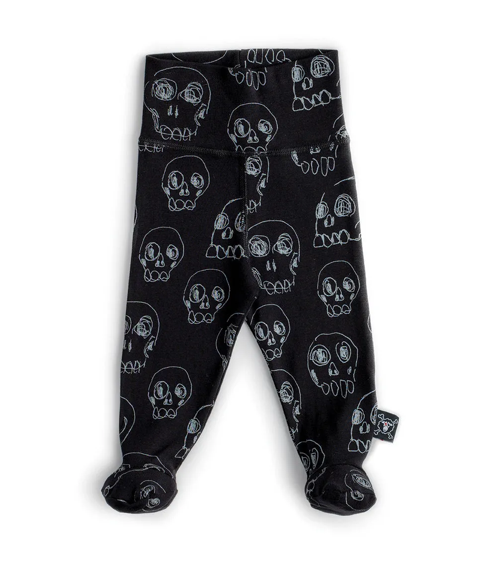 skulls footed leggings