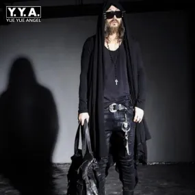 Spring New Avant-garde Boys Men's Punk Gothic Long Cloak Causal Loose Nightclub Cosplay Trench Coats Free Sizes