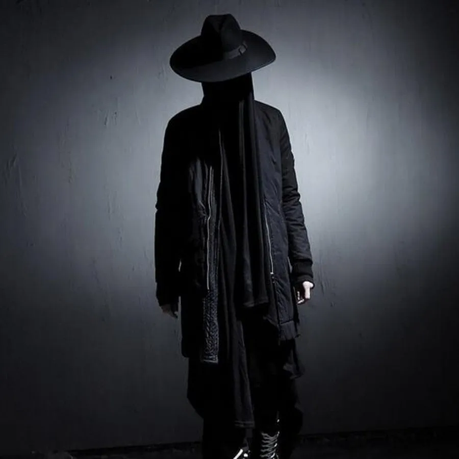 Spring New Avant-garde Boys Men's Punk Gothic Long Cloak Causal Loose Nightclub Cosplay Trench Coats Free Sizes