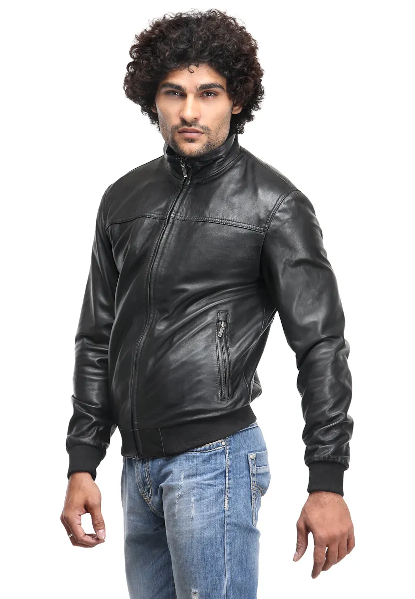 Teakwood Men's Black Leather Jackets