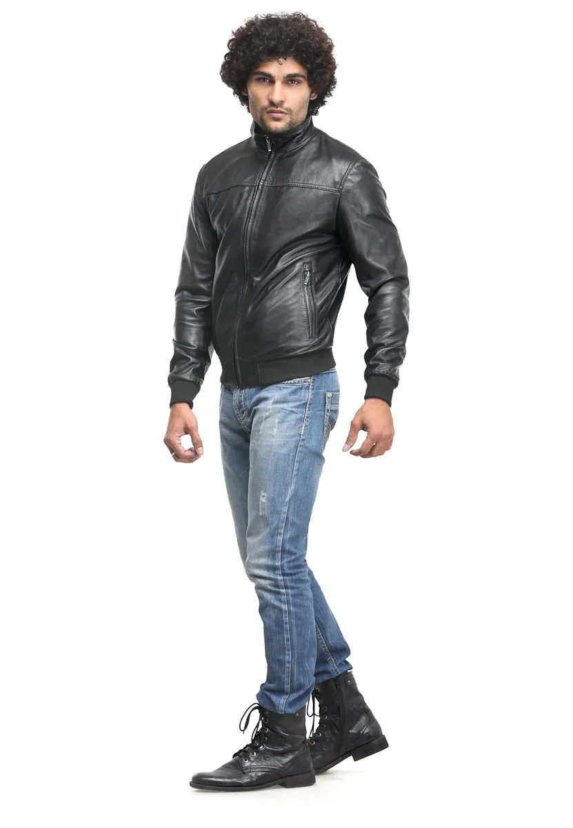 Teakwood Men's Black Leather Jackets