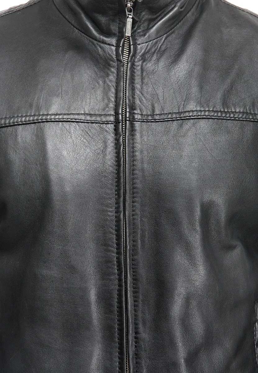 Teakwood Men's Black Leather Jackets