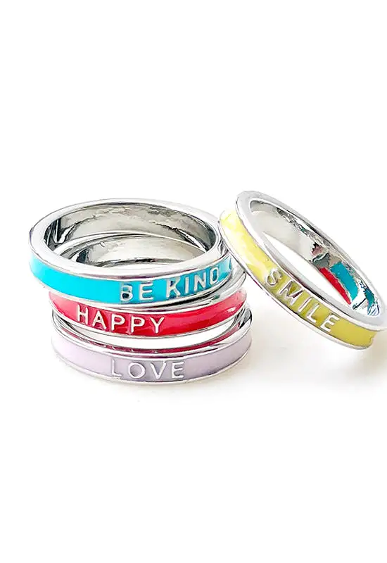 The Positive Enamel Ring Set