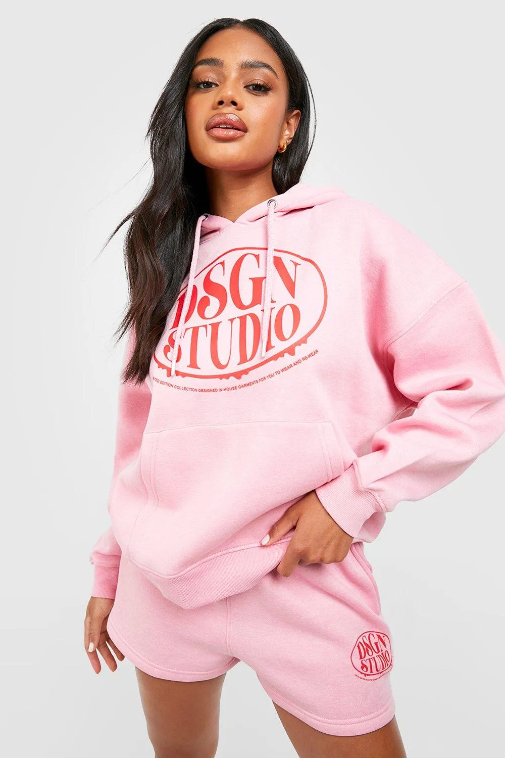 Tracksuits | Dsgn Studio Slogan Hooded Short Tracksuit | boohoo