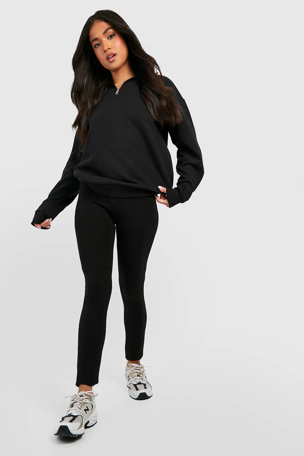 Tracksuits | Petite Half Zip Sweat & Leggings Set | boohoo