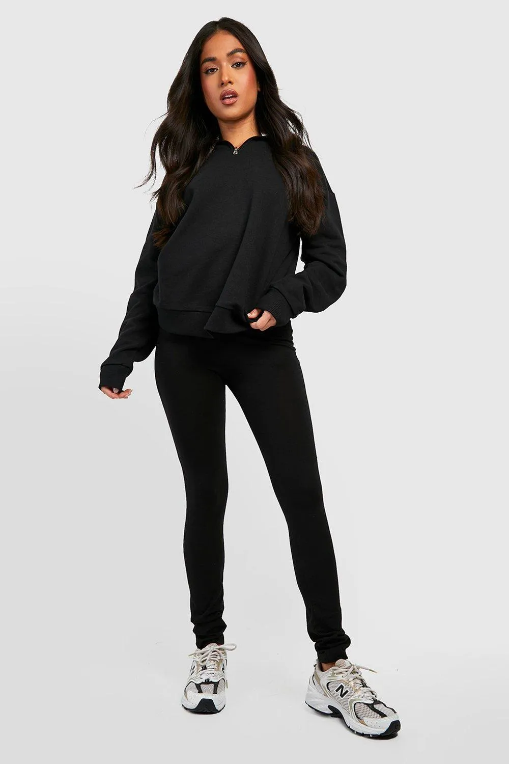 Tracksuits | Petite Half Zip Sweat & Leggings Set | boohoo