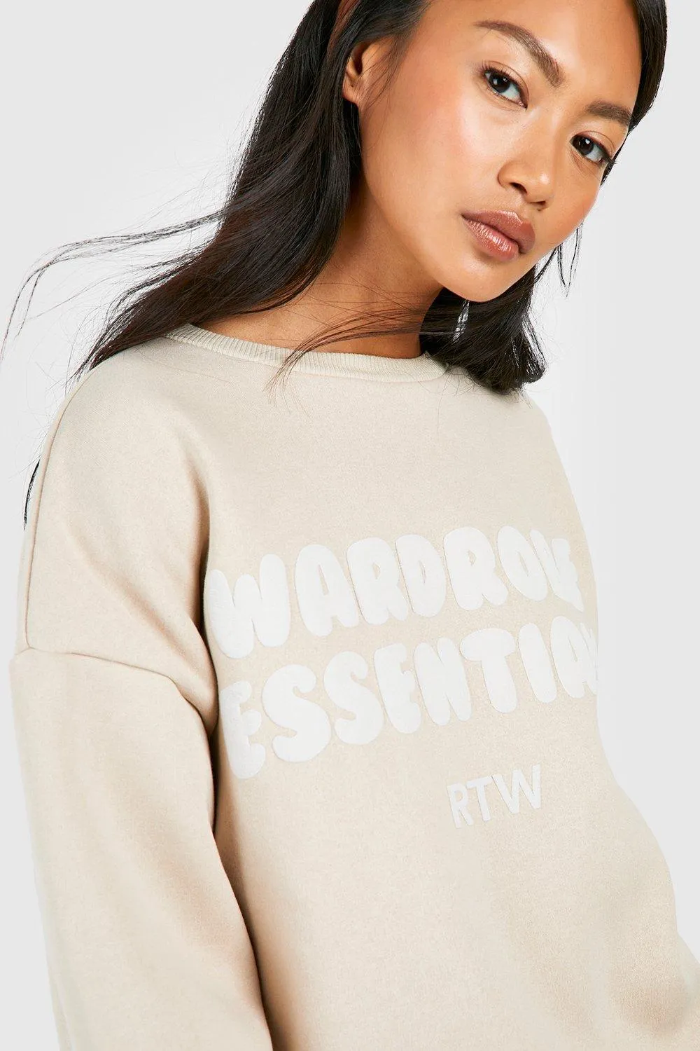 Tracksuits | Wardrobe Essentials Puff Print Sweatshirt Short Tracksuit | boohoo