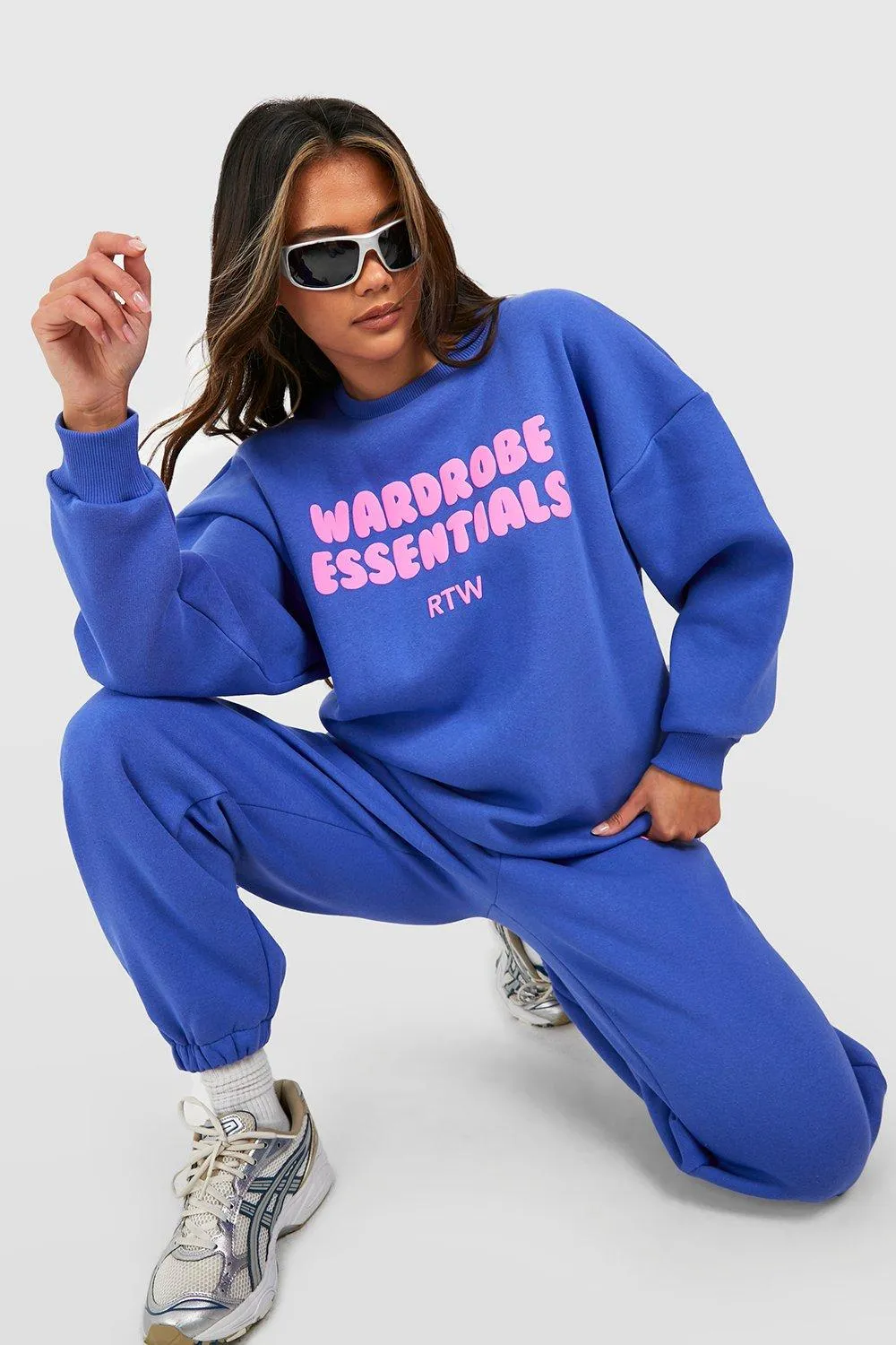 Tracksuits | Wardrobe Essentials Puff Print Sweatshirt Tracksuit | boohoo