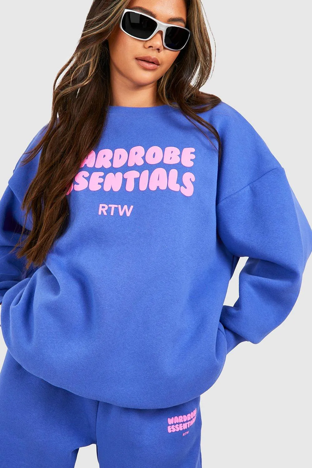 Tracksuits | Wardrobe Essentials Puff Print Sweatshirt Tracksuit | boohoo