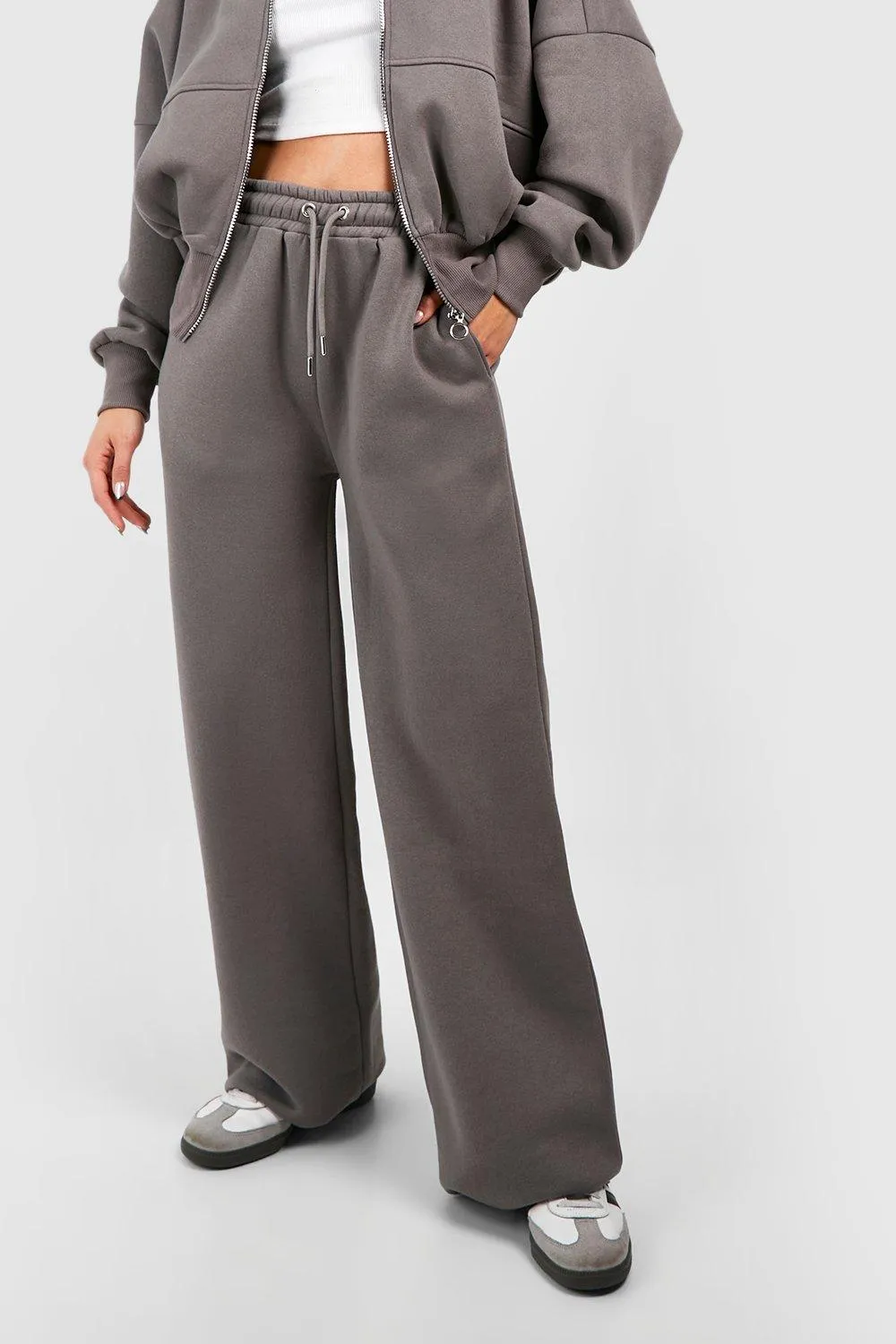 Tracksuits | Zip Through Bomber Straight Leg Tracksuit | boohoo